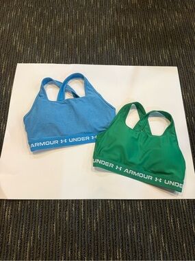 Under Armour Girls Blue & Green Athletic Bralette Duo